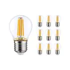 Mehrfachpackung 10x Noxion Lucent LED E27 Kugel Fadenlampe Klar 4.5W 470lm - 927 Extra Warmweiß | Höchste Farbwiedergabe - Ersatz Für 40W
